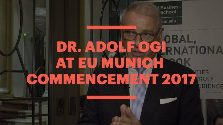 Dr. Adolf Ogi at EU Munich Commencement 2017