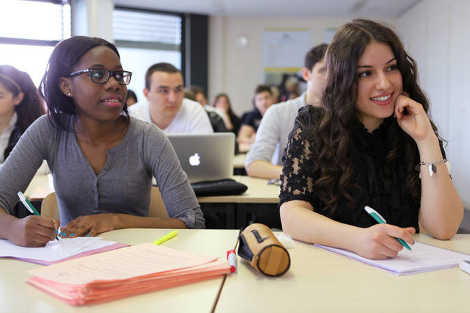 EU Business School Geneva students at their classroom